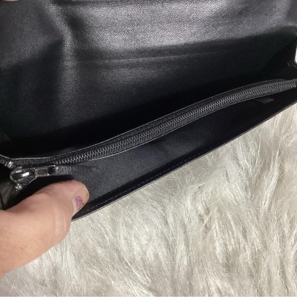 CHANEL Travel Ligne Long Bi Fold Wallet #756615 Black Nylon Jacquard Leather - Picture 9 of 15